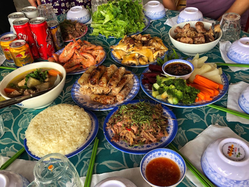 a wide range of home cooked vietnamese food for a feast